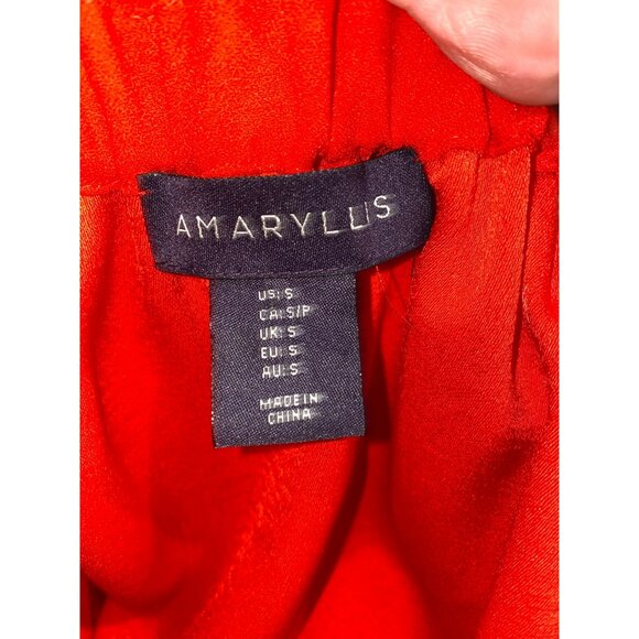 Amaryllis Red Long Bell Sleeve Smocked Blouse By Amaryllis  Size Small - Picture 5 of 8